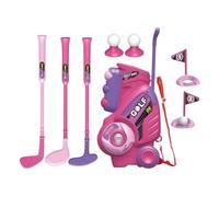 Nuyhgtr Indoor Golf Game Set, Lightweight Learning Toy with Safe Clubs, Fun Sports Activity Kit, Golf Toys for Birthday, Party, Home, Garden, Lawn, 8.66x5.31x14.37 Inches, Pink And Blue