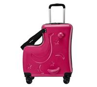 Nuyhgtr Kids Ride Luggage, Rolling Children Travel Suitcase, Lock Suitcase Trolley Case, 3-Digit Password Silent Wheels with Belts Pedals for 6-12 Year Old 47x20x57