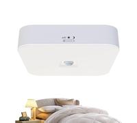 Nuyhgtr Motion Sensor Ceiling Light, Overhead Shower Light, Modern Rechargeable 2 Modes Indoor Lamp for Bathroom, Pantry, Shed, Hallway, Laundry, 1000mah, White