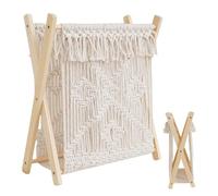 Nuyhgtr Multi-Functional Book Rack, Boho Storage Solution, Decorative Book Holder, Home Storage Organizer, Bookshelf for Living Room, Macrame Home Storage, Stylish Book Rack for Newspapers