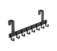 Nuyhgtr Over the Door Hooks, Hanging Organizer, Load Bearing Structure, Space Saving Storage Rack, Coat Hat Holder, Ideal for Bedroom Dormitory Bathroom Living Room Entryway, Black