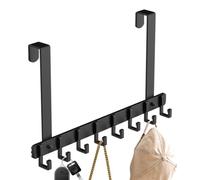 Nuyhgtr Over the Door Hooks, Hanging Organizer, Load Bearing Structure, Space Saving Storage Rack, Coat Hat Holder, Ideal for Bedroom Dormitory Bathroom Living Room Entryway, Black