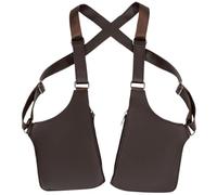 Nuyhgtr Portafoglio in pelle PU con tracolla doppia, borsa a tracolla doppia, supporto per telefono, custodia a portafoglio per hiking, marrone scuro, Se référer au descriptif