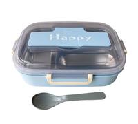 Nuyhgtr Stainless Steel Lunch Box, Meal Storage Container, Sturdy Meal Box, Leak-Resistant Lid and Cutlery, Food Box for Work, School, Picnic, and Outings, Cream, Purple, Blue, Green