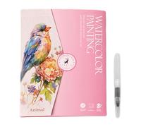 Nuyhgtr Watercolor Workbook, Beginner-Friendly Painting Guide, Creative Water Color Book with 12-Color Paint Set Brush, Artistic Painting, Coloring for Adults, Kids, 19x14.4cm