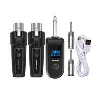 Nuyhgtr Wireless Microphone Transmitter Receiver, 10 Channels Microphone Adapter, Rechargeable Transmitter Audio Mixer, Electric Guitar Bass, Usable For Parties, 200m