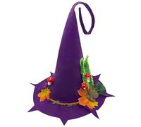 Nuyhgtr Women's Witch Accessory, Felt Wool Black Witch Hat, Halloween Cosplay Hat, Adult Halloween Witch Hat, All Ages Witch Costume, Spooky Witch Headwear, for Women, Adult, All Ages