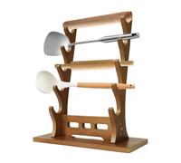 Nuyhgtr Wood Flute Stand, 5-Tier Scabbard Display, Elegant Tabletop Holder, Flute Display Rack, Scabbard Holder, Flute Collection Display for Scabbard
