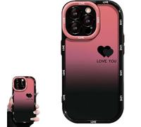 Nuyiac Fangcase Gradient Matte for iPhone Case, Love You & Lucky Smiley Designs, Soft Shockproof TPU Protective Shell, for iPhone 16/15/14/13/12 Pro Max Series