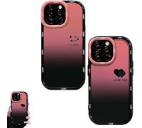 Nuyiac Fangcase Gradient Matte for iPhone Case, Love You & Lucky Smiley Designs, Soft Shockproof TPU Protective Shell, for iPhone 16/15/14/13/12 Pro Max Series