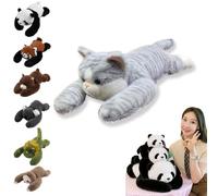 Nuyiac Weighted Plush Animals for Kids & Adults - Cute Soft Plush Weighted Hugging Pillow for Anxiety Relief & Sleep Support, Gifts for Boys and Girls (Gray Cat, 45 cm)