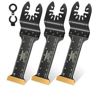Nuyikaso Confezione da 3 lame per sega oscillante in titanio con portata extra lunga, kit di accessori per legno, metallo, plastica, compatibili con Fein Multimaster, Makita, DeWalt, Bosch