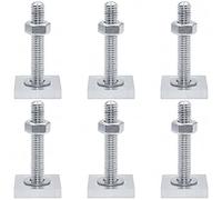 Nuyoah Adattatore per Binario a T T-Track Adattatore kit Viti Scorrevoli T Track Acciaio Inossidabile Vite a T m6 x 35 mm con Dadi e Rondelle Supporto per Binario 6pcs 20 x 20 mm (6)
