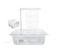 Nuytghr Automatic Parrot Bath, Adjustable Water, Pressure Fountain,12.8x10.39x3.74 Inches, Indoor Bird Shower with Circulating Pump, Compact Splash Design, for Parakeet, Small Pet Birds