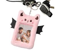 Nuytghr Devil Plush Card Holder, Cute Card Sleeve Cover, Plush Card Holder for Girls, Photocard Holder Keychain, Lanyard Badge Sleeve, Devil Plush Keychain Holder, Card Sleeve for Girls