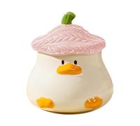 Nuytghr Duck Coffee Cup, Animal Mug Gift, Hand Painted Drinkware, 400ml Ceramic Lid, 4.53x3.07 inches, Funny Tableware Handle, for Adult Gag Item, Collector Home Decor, Friends Surprise