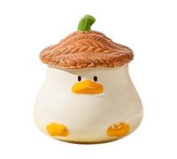 Nuytghr Duck Coffee Cup, Animal Mug Gift, Hand Painted Drinkware, 400ml Ceramic Lid, 4.53x3.07 inches, Funny Tableware Handle, for Adult Gag Item, Collector Home Decor, Friends Surprise