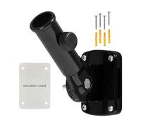 Nuytghr Flag Pole Bracket, Mounting Holder, Aluminum Clamp, Rustproof Structure, Adjustable Angle Base, for Porch Fence Parade Family Celebration Backyard Deck Cabin Independence Day