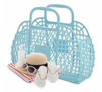 Nuytghr Jelly Bag, Beach Handbag Tote, Lightweight Flexible Design,9.45x8.27x3.74 Inches, Stylish Hollow Pattern, Ideal for Women Girls Children Summer Wedding Concert Outdoor Easter Events