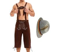 Nuytghr Oktoberfest Outfits Men, Traditional Trousers Festival, Bavarian Costume Set, Authentic German Attire for Beer Celebration Cultural Events Family Reunion Fathers and Boyfriends