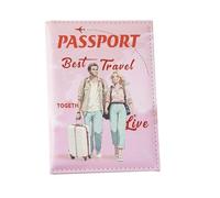 Nuytghr per passaporto, portafoglio per passaporto, impermeabile, per coppie, uomini, donne, bambini, studiare all'estero, borsa per famiglia, rosa, Two persons, Unisex