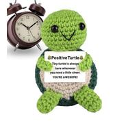 Nuytghr Positive with Heart, Crochet Turtle, Emotional Support Crochet, Tiny Turtle Decor, Cute Crochet Doll, Knitted Turtle Toy, Crochet Encouragement Doll, Cute Knitting Decor, Home Studio Crochet