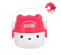 Nuytghr Toddler Lunch Box, Cute Bear Container, Double-Layer 800ML Food Storage, Compact Box for Salad, Breakfast, Meal Prep at School, Daycare, Work, Offices, Travel