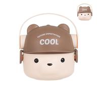 Nuytghr Toddler Lunch Box, Cute Bear Container, Double-Layer 800ML Food Storage, Compact Box for Salad, Breakfast, Meal Prep at School, Daycare, Work, Offices, Travel