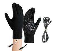 Nuytghr USB Heated Gloves, Electric Warming Mittens, 3.9x7.9x2 Inches Touchscreen Hand Warmer, Rechargeable Cold Weather Gear for Winter Outdoor Cycling Hiking Snowboarding or Motorcycle Riding