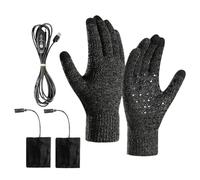 Nuytghr USB Heated Gloves, Electric Warming Mittens, 3.9x7.9x2 Inches Touchscreen Hand Warmer, Rechargeable Cold Weather Gear for Winter Outdoor Cycling Hiking Snowboarding or Motorcycle Riding