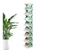 Nuytghr Vertical Shoe Rack, 9-Tier Organizer, Space-Saving Design, 10.43x10.04x50.98 in No Assembly Required, Multi-Functional Slipper Holder, Ideal for Closet, Small Apartment, RV Storage