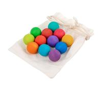 Nuytghr Wooden Rainbow Ball, Counting Game, 12 Colorful Learning Balls, 1.38 Inches Hand Eye Coordination Toy, Educational Sorting Activity Suitable for Kids, Girls, Boys, Home Use