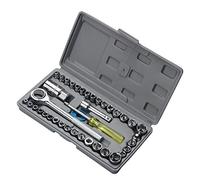 NUZAMAS 40pcs Socket Wrench Socket Set 1/2 "1/4" 3/8" Reversibile Cricchetto Maniglia DR Drive Ratchet Wrench BitsTool con custodia