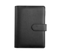 NUZAMAS A5 - Raccoglitore a 6 anelli, in pelle PU, con chiusura magnetica, con chiusura magnetica, per quaderni, organizer, fogli sfusi, raccoglitori, quaderni, diario, copertina nera