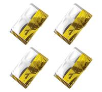 NUZAMAS Confezione da 4 coperte di emergenza, 160 x 210 cm, coperta di sopravvivenza, pallet dorato, mantiene caldo, resistente all'umidità, per la crescita delle piante, primo soccorso, maratona,