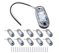 NUZAMAS - Set di 10 luci laterali a LED, 12V/24V, impermeabilità IP65, in plastica ABS, 2 LED, indicatore di posizione, luce anteriore e posteriore, luce bianca fredda, adatto per camion, barche
