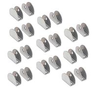 NUZAMAS - Set di 20 staffe per mensole in vetro - 201 in acciaio inox 201, morsetto rettangolare regolabile spessore pannello 8-12 mm, dimensioni 27,5 x 37 x 16,5 mm