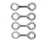 NUZAMAS - Set di 4 bulloni a occhiello in acciaio inox 304, M8 x 40 mm, gancio chiuso, occhielli resistenti