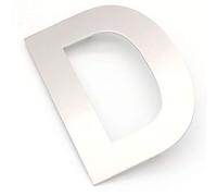 NUZAMAS Targhe per porta maiuscola con numero D, in acciaio inox, per hotel, casa, indirizzo, numeri civici, montaggio a parete, larghezza 10,6 cm, altezza 15 cm, kit di installazione incluso