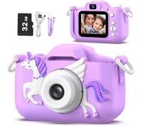 NUZBCPETR Macchina fotografica for bambini for ragazza, Fotocamera selfie for bambini 3-12 anni Regalo di compleanno di Natale for ragazza, Giocattoli for bambina for 3 4 5 6 7 8 9 anni(Purple)