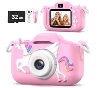 NUZBCPETR Macchina fotografica for bambini for ragazza, Fotocamera selfie for bambini 3-12 anni Regalo di compleanno di Natale for ragazza, Giocattoli for bambina for 3 4 5 6 7 8 9 anni(Pink-02)