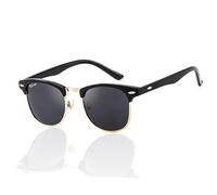 NUZIXINXW Occhiali da sole polarizzati, tendenza moda, occhiali da uomo e da donna in metallo, da viaggio, all'aperto, guida, sport, protezione UV400, nero, taglia unica