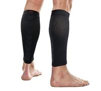 NV Compression 365 fasce di compressione per polpacci - Nero - Calf Guards/Sleeve Socks (PAIR) 20-30mmHg - For Sports Recovery, Work, Flight - Running, Cycling, Soccer, Rugby, Fitness, Gym, Golf, Tennis, Triathlon