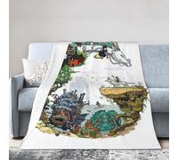 NVBCXVN Coperta Toto'ro in flanella anime, leggera, morbida e calda, in peluche, per uomo, divano, letto, divano, soggiorno, sedia, 152,4 x 127 cm, nero 2