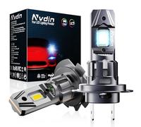 Nvdin lampadine h7 led 30000lm, ultra potenza lampadina per fari auto e moto, kit lampada 12v per abbaglianti o anabbaglianti o fendinebbia, dimensioni 1:1 alogena, luce bianca 6000k