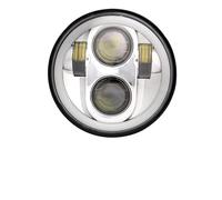 NVETJMUA Fari Anteriori Moto Faro Da 5,75 Pollici 5 3/4 "DRL Faro Per Moto Per Dyna Per Iron 883 Per Street Per Bob Per FXDB Per VRSVD Per VRSCDX XG Moto Anteriore Faro(50W Sliver)