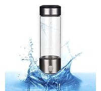 Nvey Eco Bottiglia di acqua idrogenata ionizzata generatore di idrogeno portatile, ricarica USB, capacità 450 ml, antiossidante, anti-invecchiamento, tazza vetro, facile da usare, manuale in spagnolo