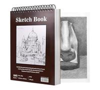NVGFTG Sketchbook A4 Album da Disegno con Copertina Rigida, 200 Pagine/100 Fogli Sketch Book A4 Quaderno da Disegno Spiralato, Album Disegno Blocco da Disegno per Bambini Adulti - 22,9 × 30,5 cm