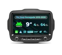 NVGOTEV Android 14.0 Autoradio per Jeep Renegade 2015-2020 con schermo tattile da 9 pollici Supporto radio di navigazione GPS 4G DSP TPMS OBD WirelessCarplay/Android Auto 4+64GB
