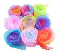 NVGVUP 16 panni da giocoliere sfumati, 60 x 60 cm, in chiffon colorati, quadrati di seta, panni da danza colorati per spettacoli, giocolieri sensoriali, decorazioni per feste e accessori regalo